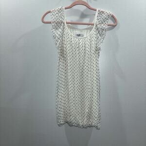 Luisa Ricci Made in Italy 100% Silk Polka Dot Ruffle Sleeve Blouse Size Small
